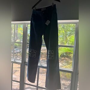 Loewe  Women’s Straight-Leg Jeans with Embroidered Motifs